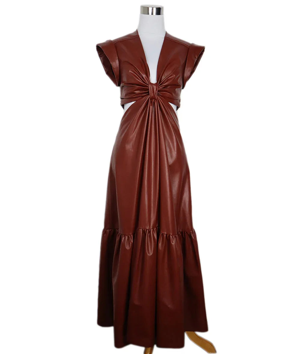 A.L.C. Faux Leather Burgundy Cutout Dress sz 2 l Michael's Luxury Consignment Michael's Consignment NYC A.L.C. Faux Leather Burgundy Cutout Dress sz 2 l Michael's Luxury Consignment Michael's Consignment NYC