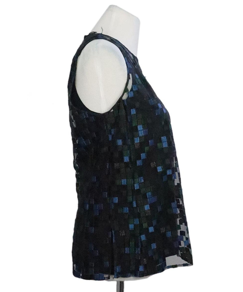 Akris Blue & Green Embroidered Tank Top sz 8 - Michael's Consignment NYC