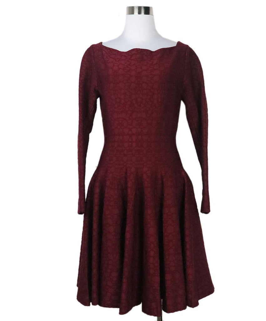 Alaia Burgundy Wool Dress 