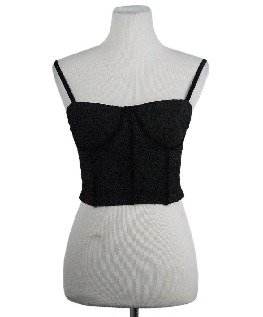 Alice + Olivia Black Lace & Velvet Bustier Top sz 0 - Michael's Consignment NYC