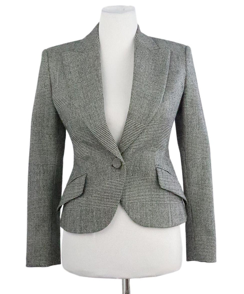Altuzarra Grey & Black Plaid Wool Jacket sz 2 - Michael's Consignment NYC