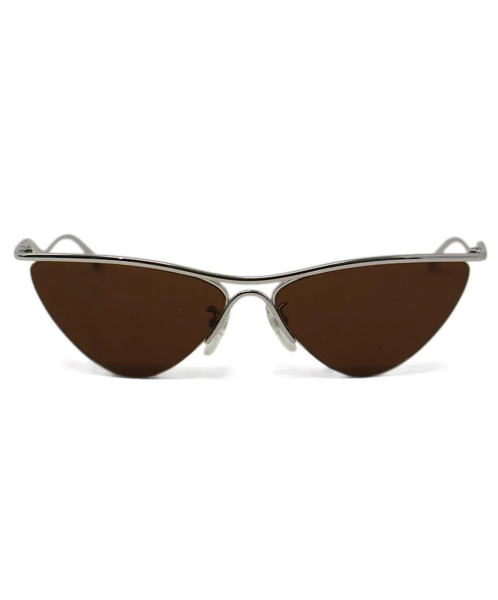 Balenciaga Brown & Silver Metal Sunglasses l Michael's