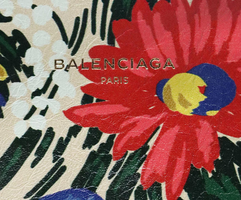 Balenciaga Multicolor Floral Print Leather Tote 9