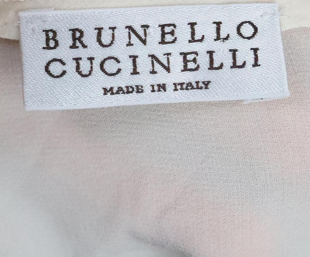 Brunello Cucinelli Cream Silk Blouse sz 4 - Michael's Consignment NYC