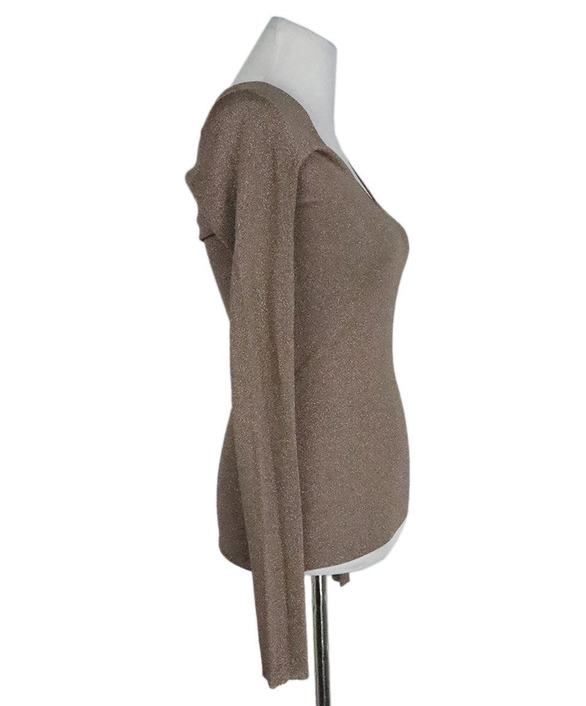 Brunello Cucinelli Taupe Lurex Sweater sz 2 - Michael's Consignment NYC