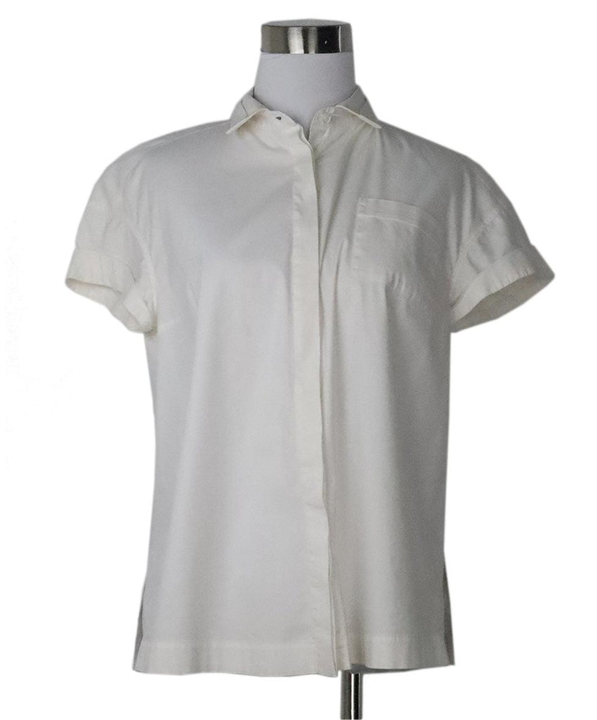 Brunello Cucinelli White Cotton Shirt sz 4 - Michael's Consignment NYC