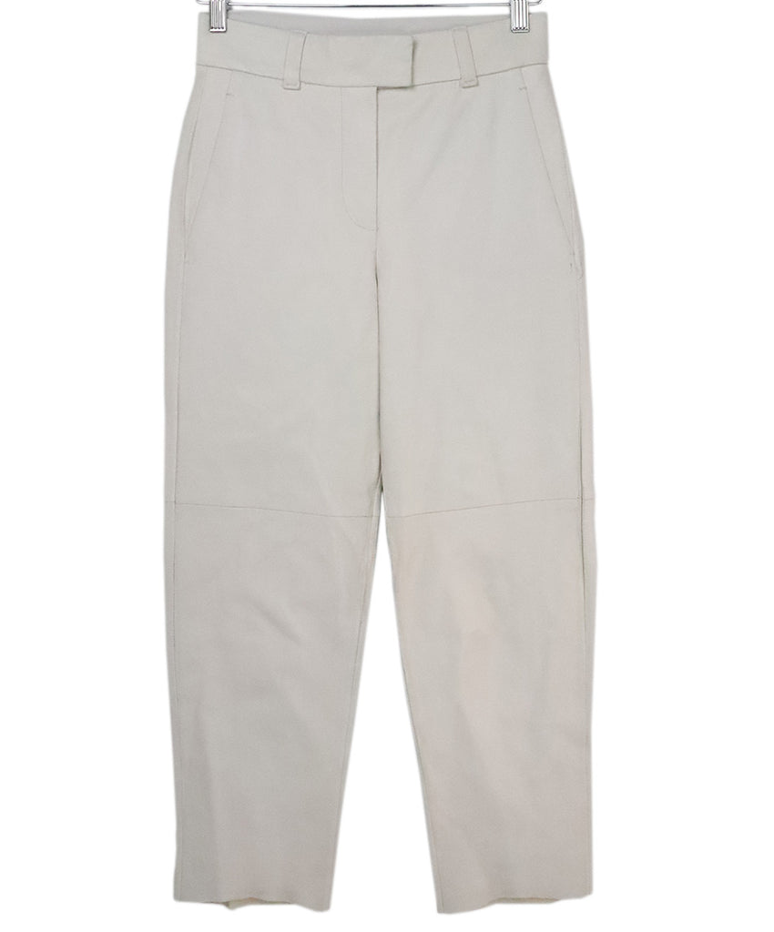 Brunello Cucinelli White Leather Pants 