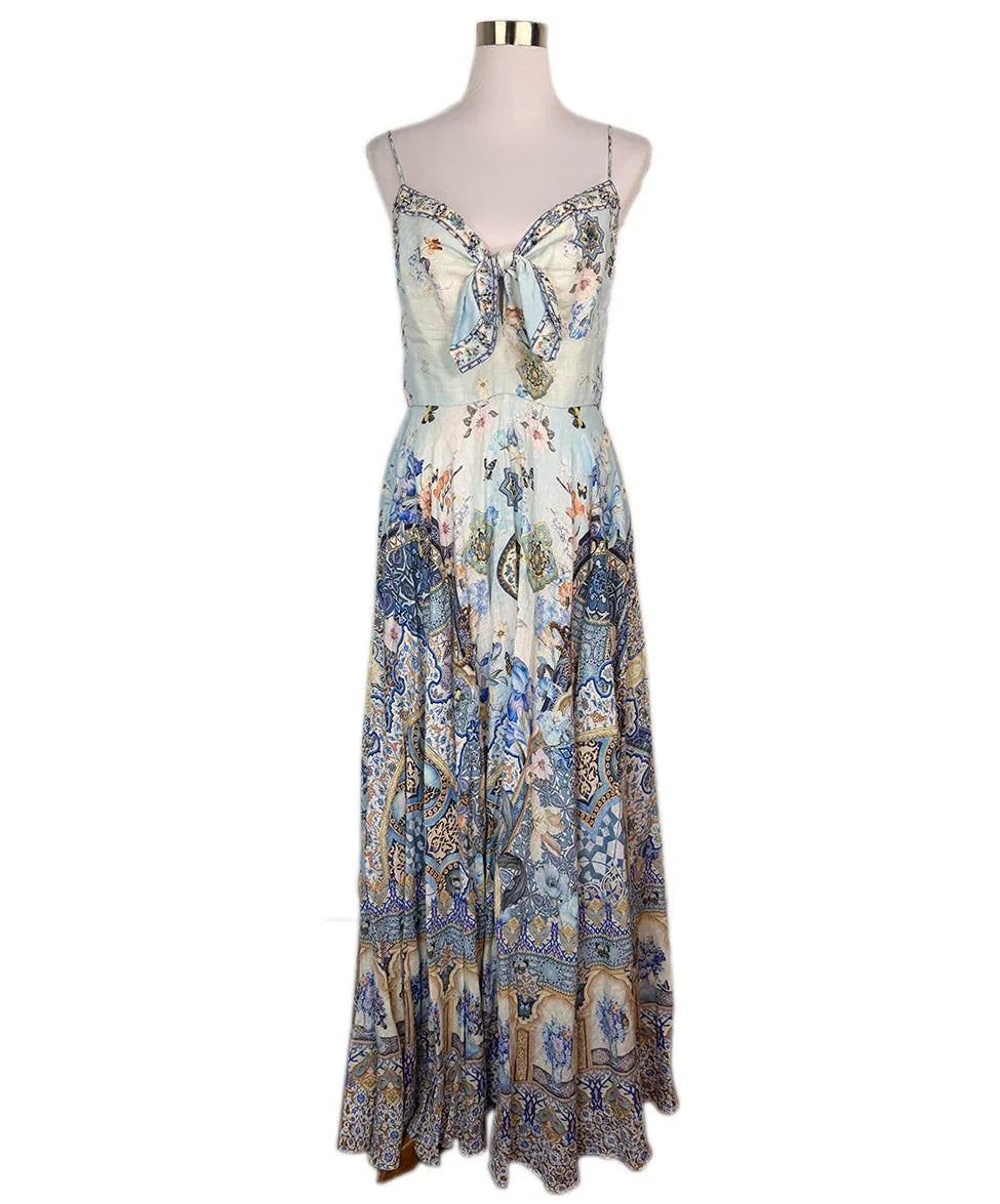 Camilla Blue Linen Dress z6 l Michael's Luxury Consignment Michael's Consignment NYC Camilla Blue Linen Dress z6 l Michael's Luxury Consignment Michael's Consignment NYC