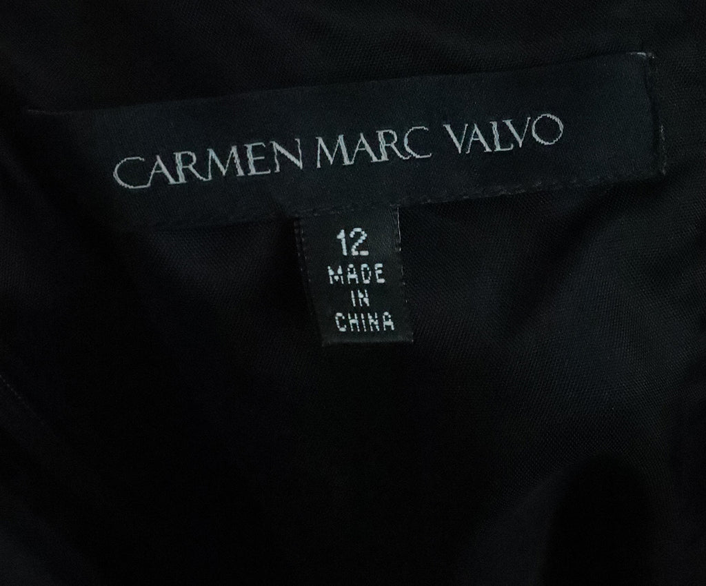 Carmen Marc Valvo Black Silk Ruffle Dress 3