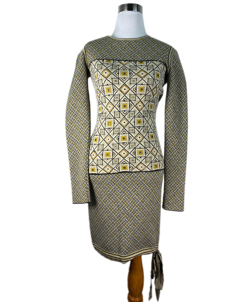 Chanel Neutral Beige Black Yellow Wool Dress 2 PC sz 4 l Michael's Luxury  Consignment – Michael's Consignment NYC