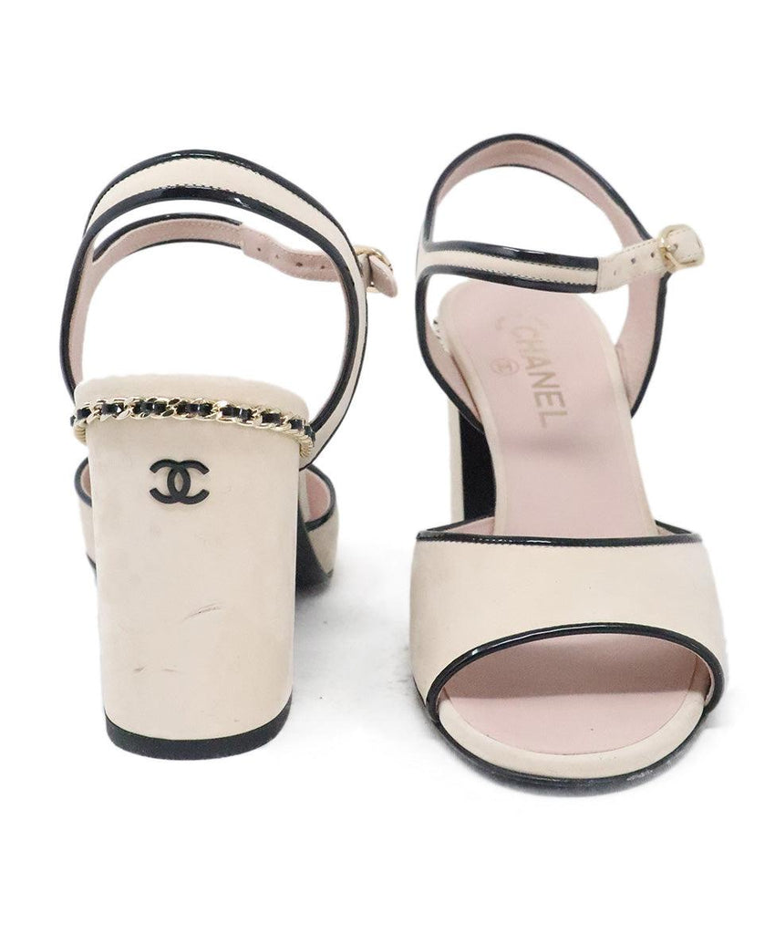 Chanel Beige & Black Suede Sandals sz 9 - Michael's Consignment NYC