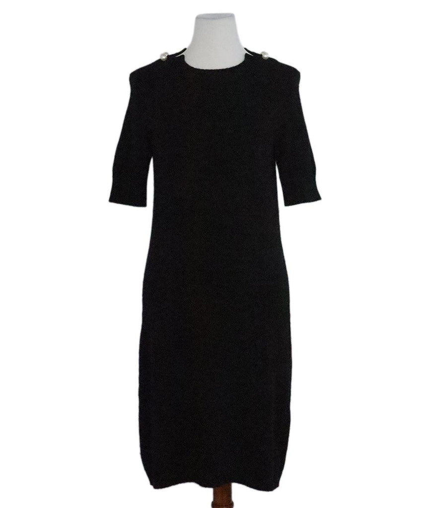 Chanel Black Cashmere Pearl Trim Dress sz 8 - Michael's Consignment NYC