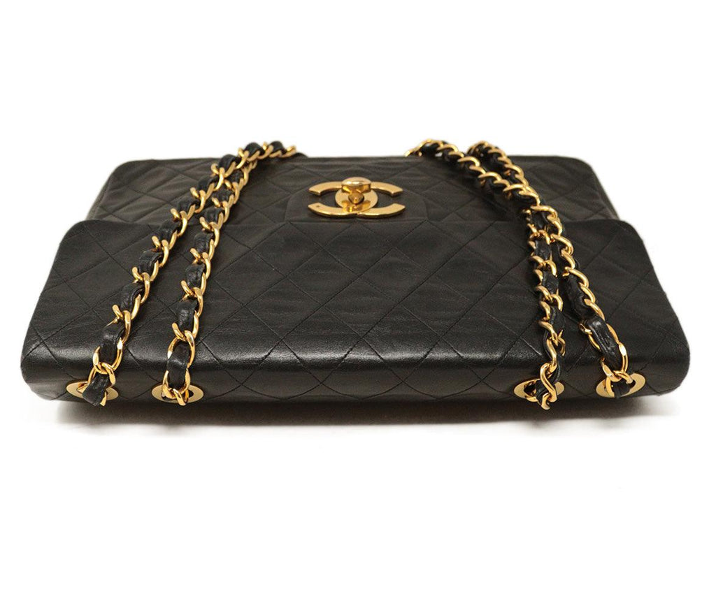 Chanel Black Quilted Leather Classic Flap Bag 4