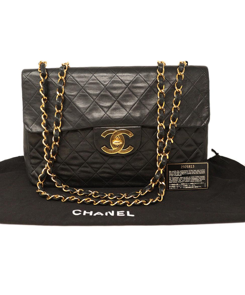 Chanel Black Quilted Leather Classic Flap Bag 5