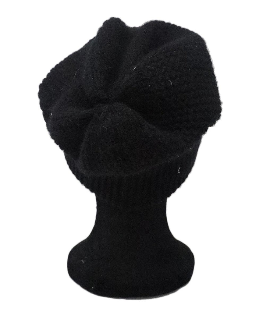 Chanel Black Cashmere & Gold Sequin Beanie - Michael's Consignment NYC