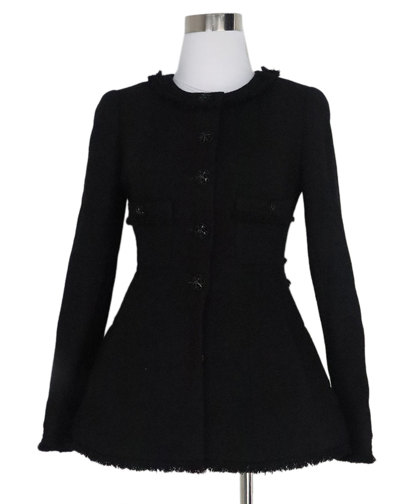 Chanel Black Wool Fringe Jacket 