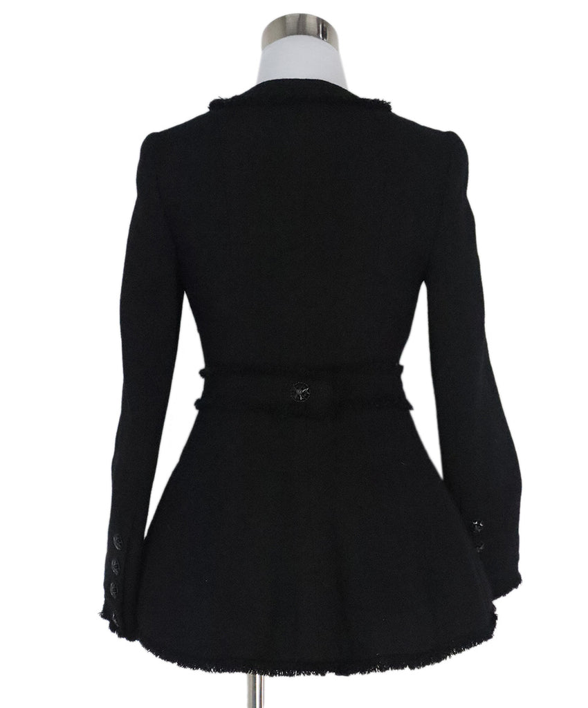Chanel Black Wool Fringe Jacket 2
