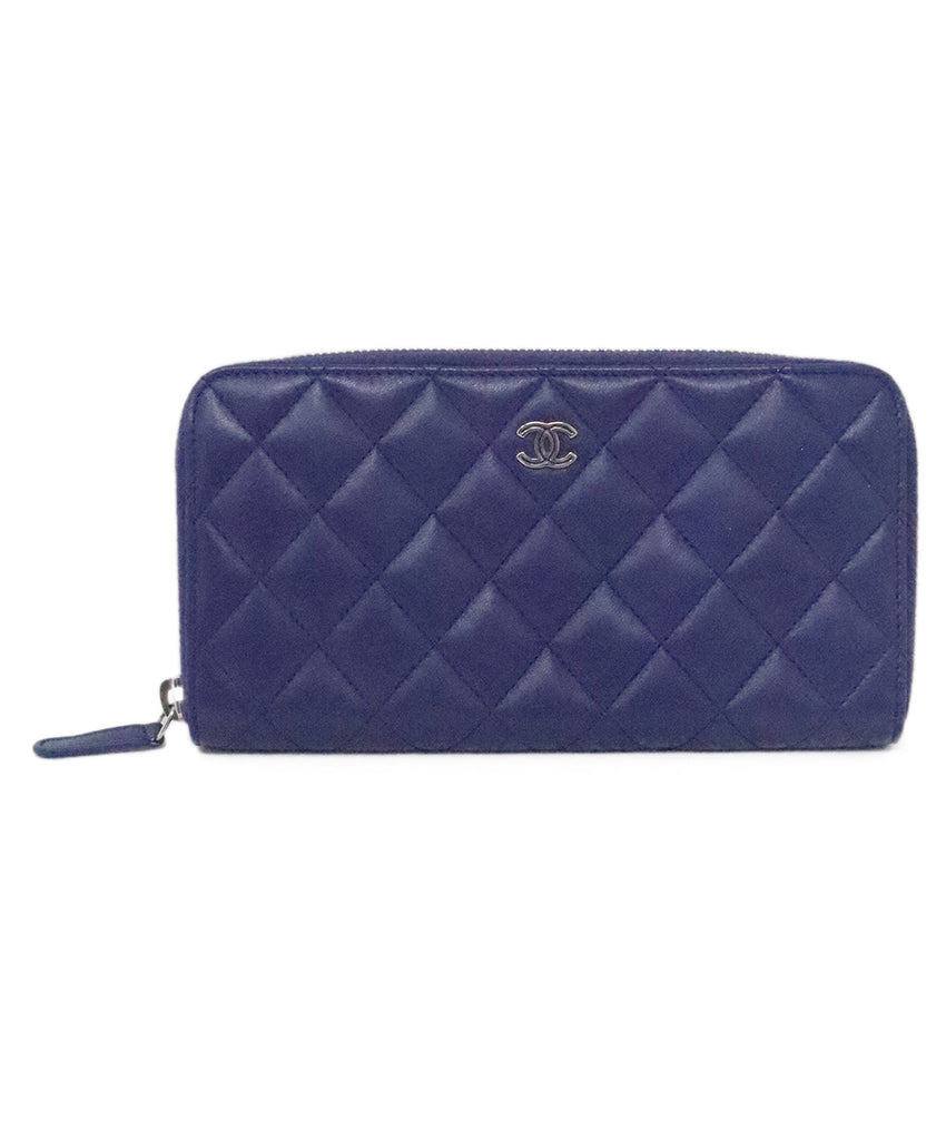 Chanel Blue Quilted Leather Wallet 