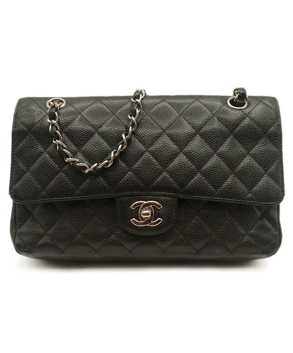 小物 CHANEL Chanel 2009 Black Quilted Caviar Leather Handbag l Michael's