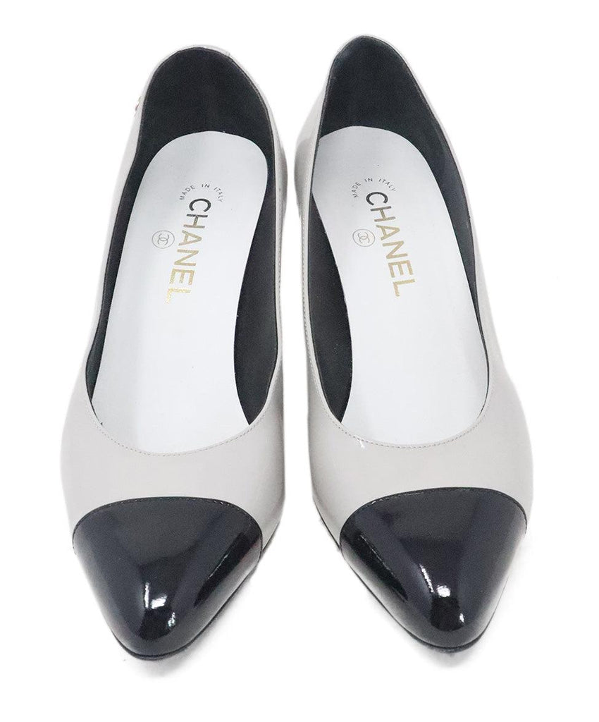 Chanel Grey & Black Patent Leather Heels sz 9 - Michael's Consignment NYC