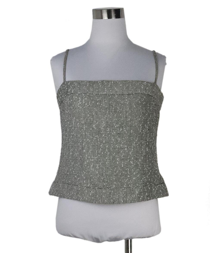 Chanel Grey & White Wool Top sz 8 - Michael's Consignment NYC