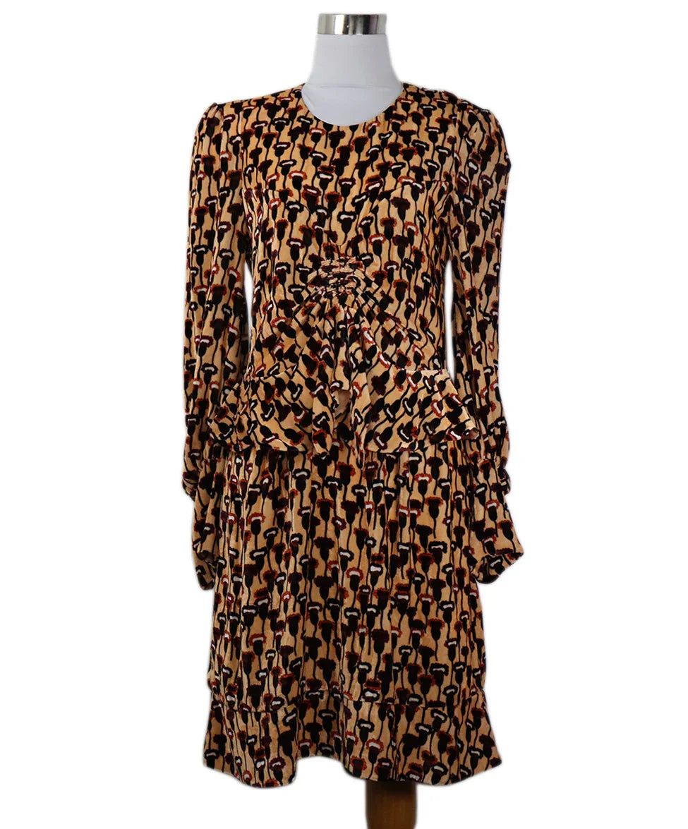 Chloe Velvet Peach Burgundy Print Dress sz 2 l Michael's Luxury Consignment Michael's Consignment NYC Chloe Velvet Peach Burgundy Print Dress sz 2 l Michael's Luxury Consignment Michael's Consignment NYC