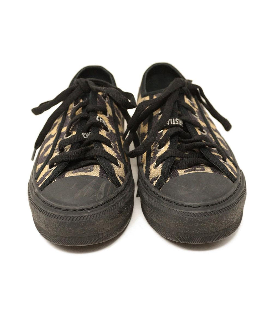 Christian Dior Black & Brown Leopard Print Sneakers sz 5 - Michael's Consignment NYC