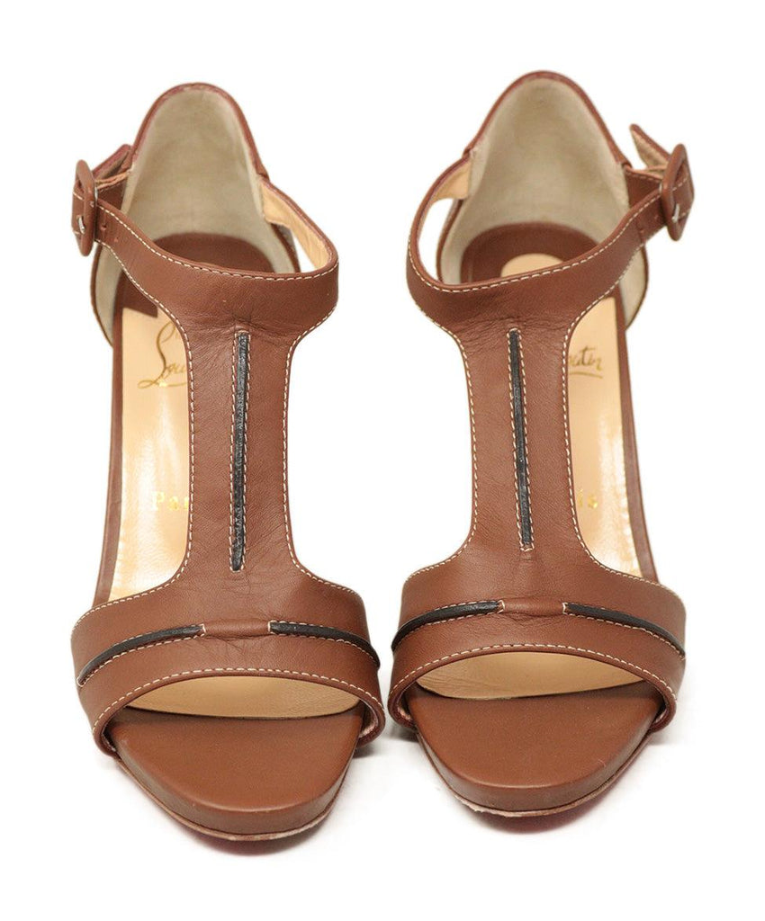 Christian Louboutin Brown Leather Sandals sz 8.5 - Michael's Consignment NYC