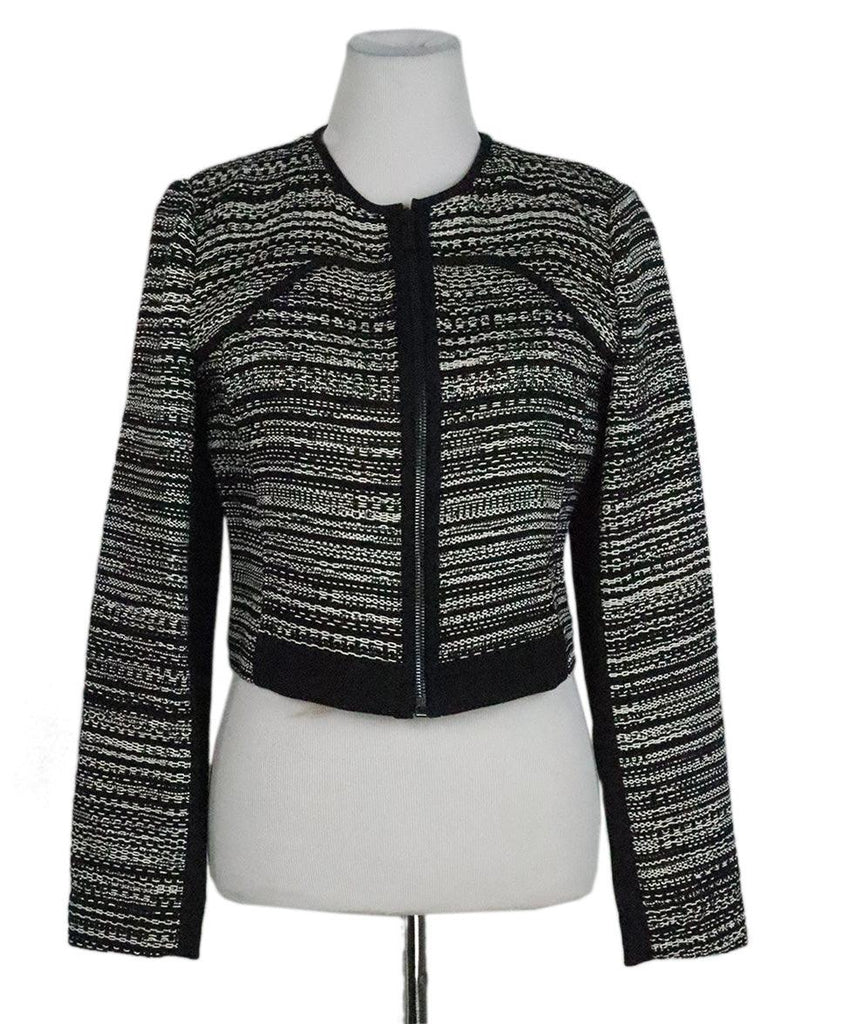 DVF Black & White Cotton Jacket sz 6 - Michael's Consignment NYC