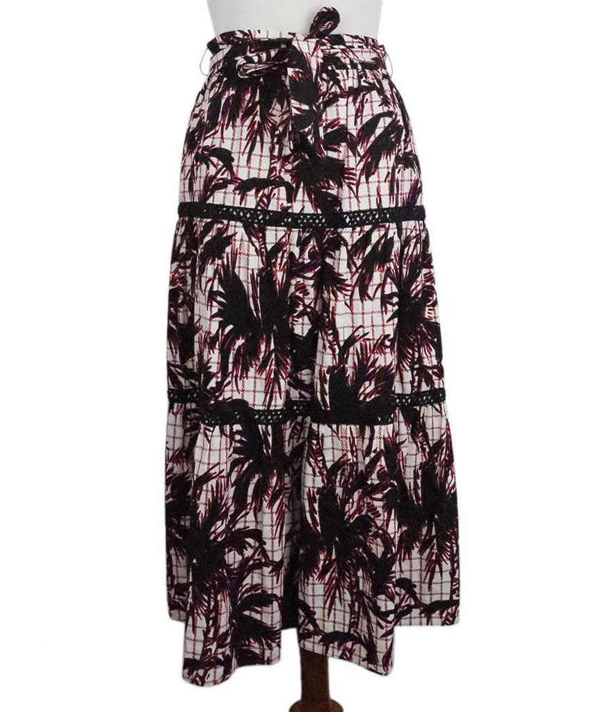 DVF Black & Pink Print Cotton Skirt sz 6 - Michael's Consignment NYC