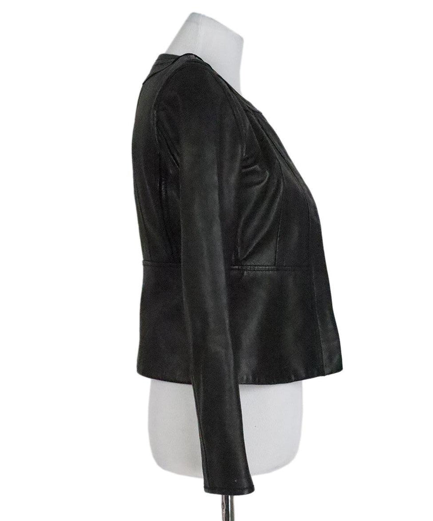 DVF Black Leather Jacket sz 2 - Michael's Consignment NYC