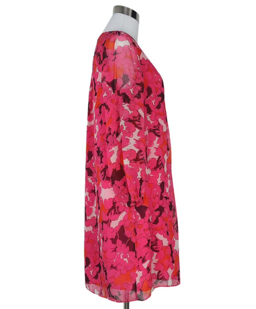 DVF Pink Floral Silk Dress 1