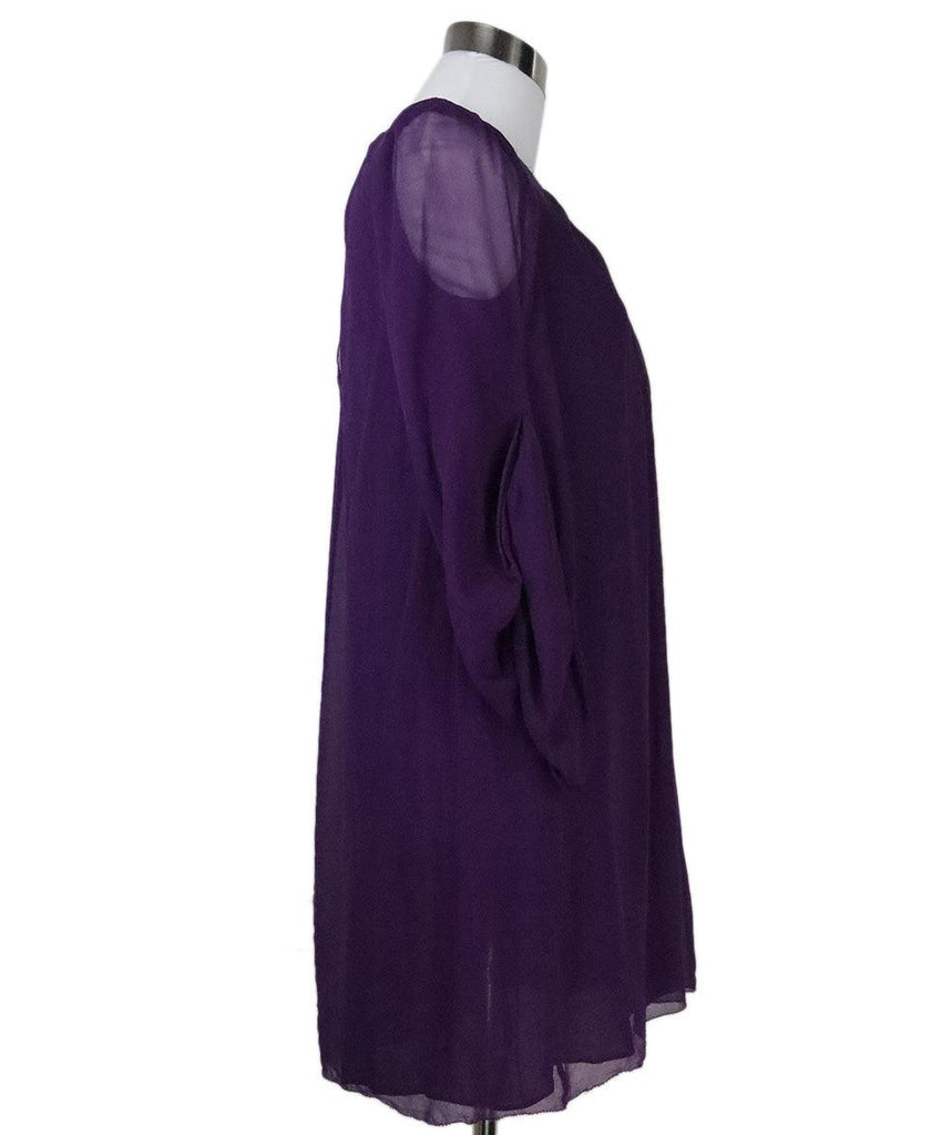 DVF Purple Silk Chiffon Dress sz 4 - Michael's Consignment NYC