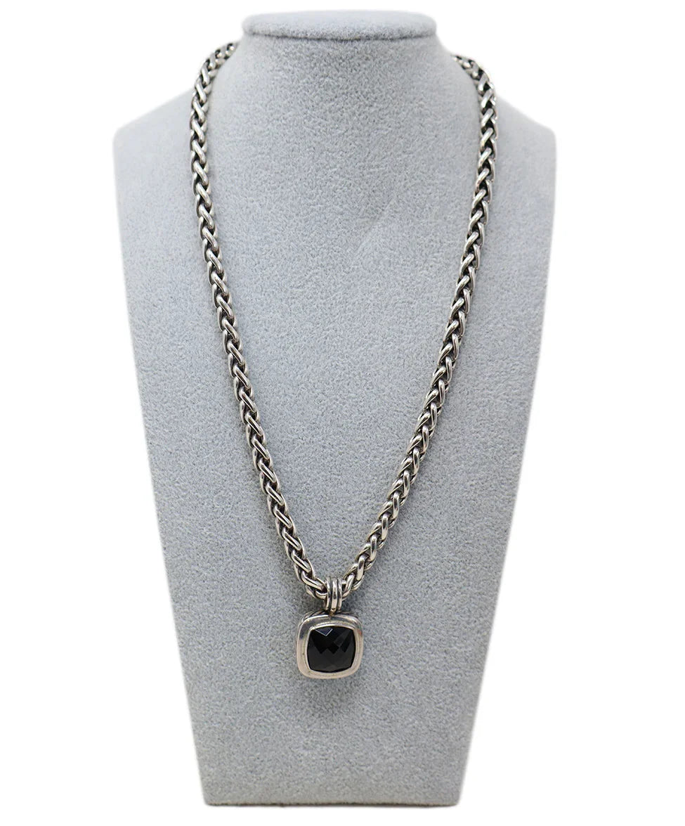 David Yurman Silver Black Onyx Necklace l Michael's Luxury