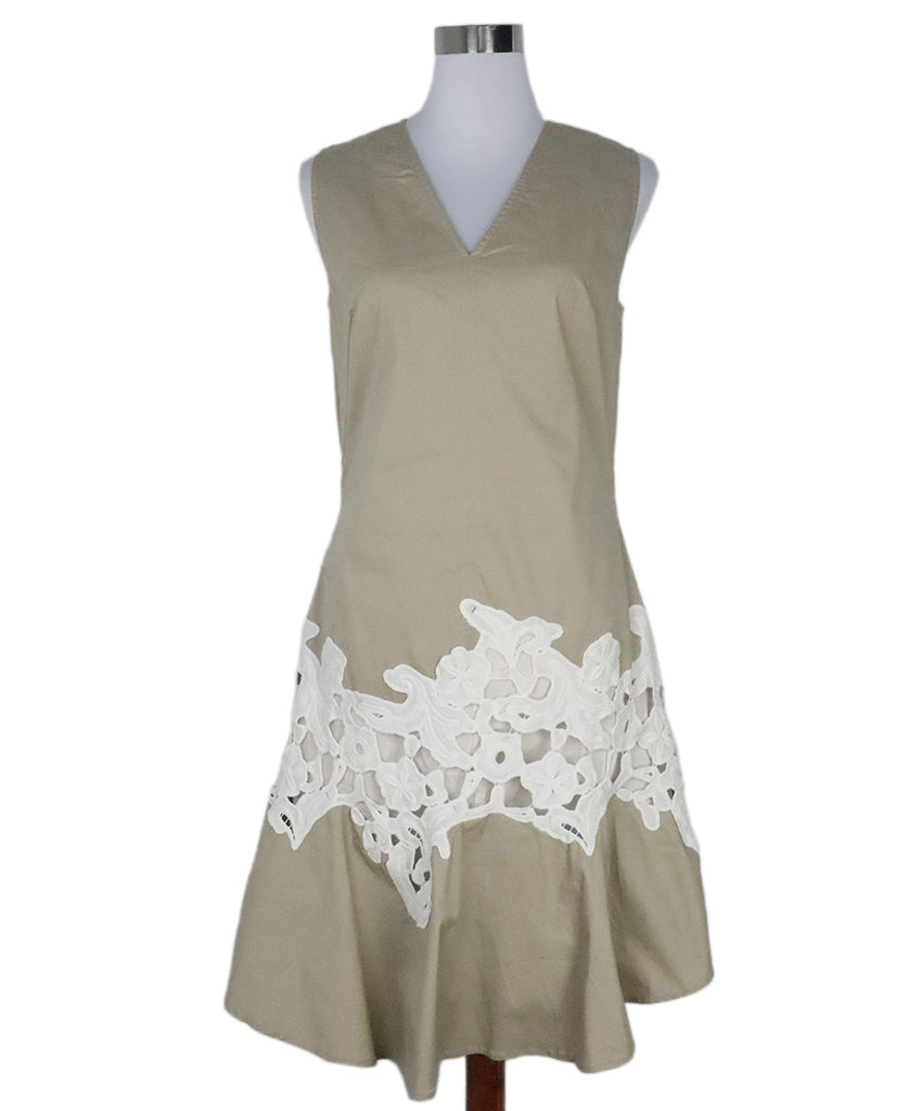 Derek Lam Beige & White Applique Dress 