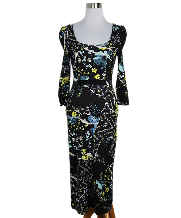 blue dress for baby girl Baltic Born Womens Layla Tulle Maxi Dress | Dark Blue Floral main image 1
