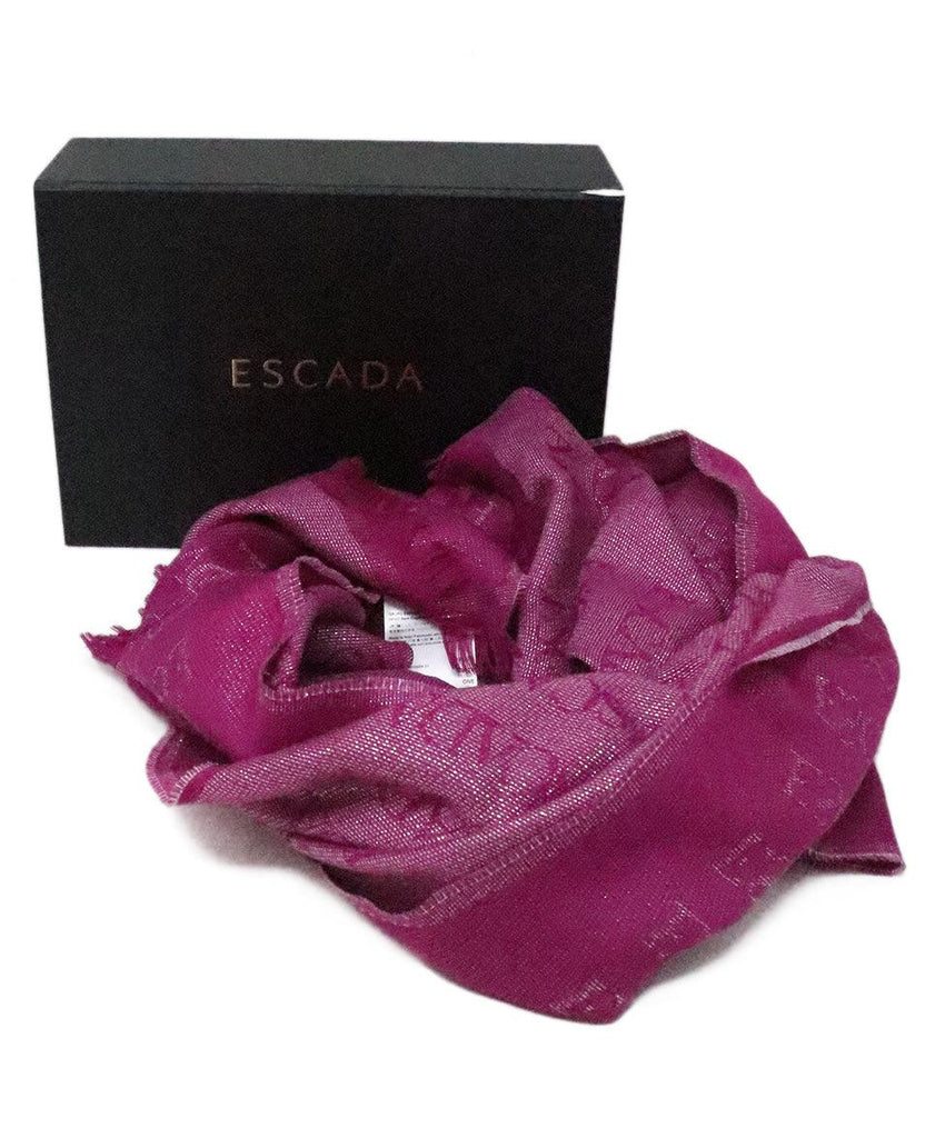 Escada Pink & Silver Wool Scarf - Michael's Consignment NYC