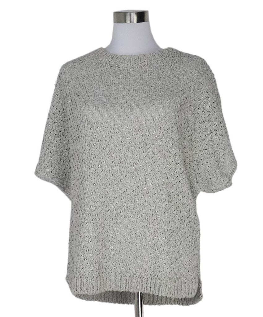 Fabiana Filippi Grey Knit Sequin Sweater sz 10 - Michael's Consignment NYC