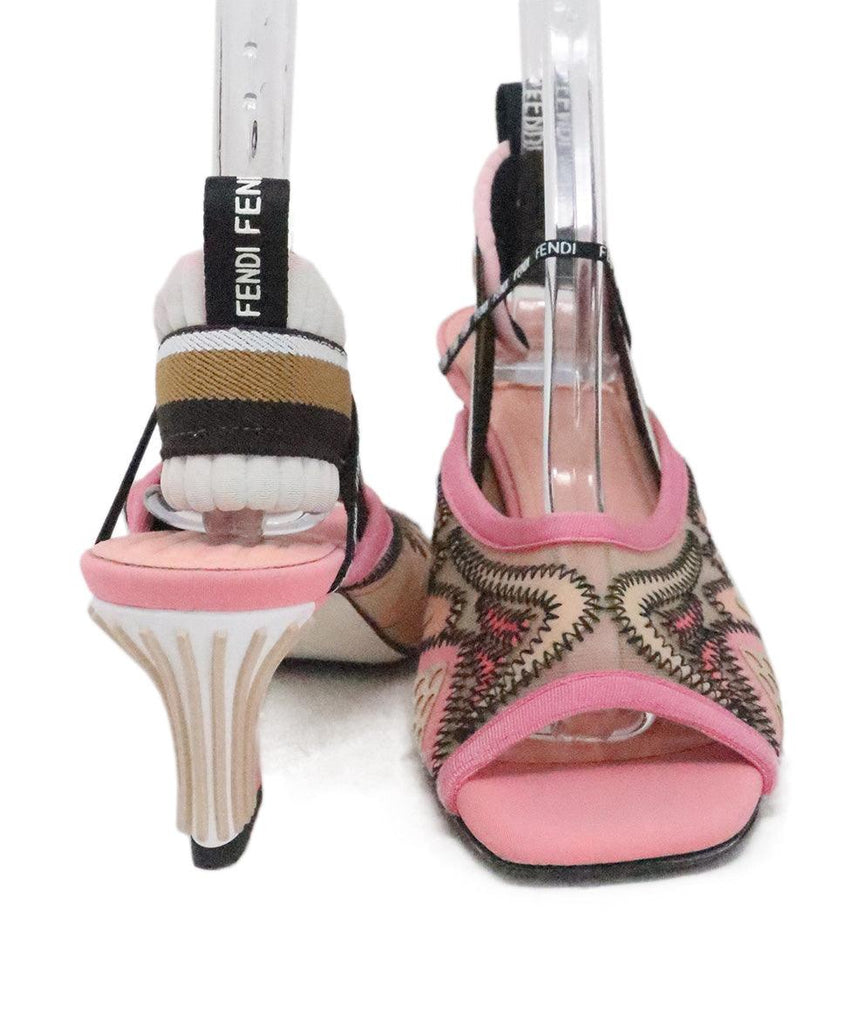 Fendi Pink Leather & Mesh Heels 2