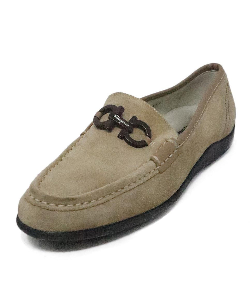 Ferragamo Taupe Suede Loafers sz 6 - Michael's Consignment NYC