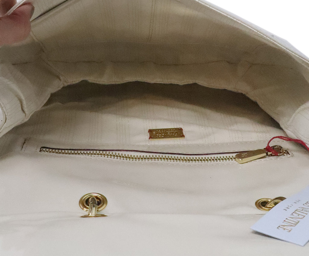 Frances Valentine Ivory Patent Leather Handbag 5