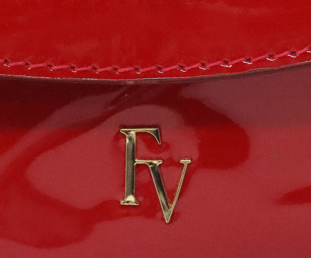 Frances Valentine Red Patent Leather Handbag 6