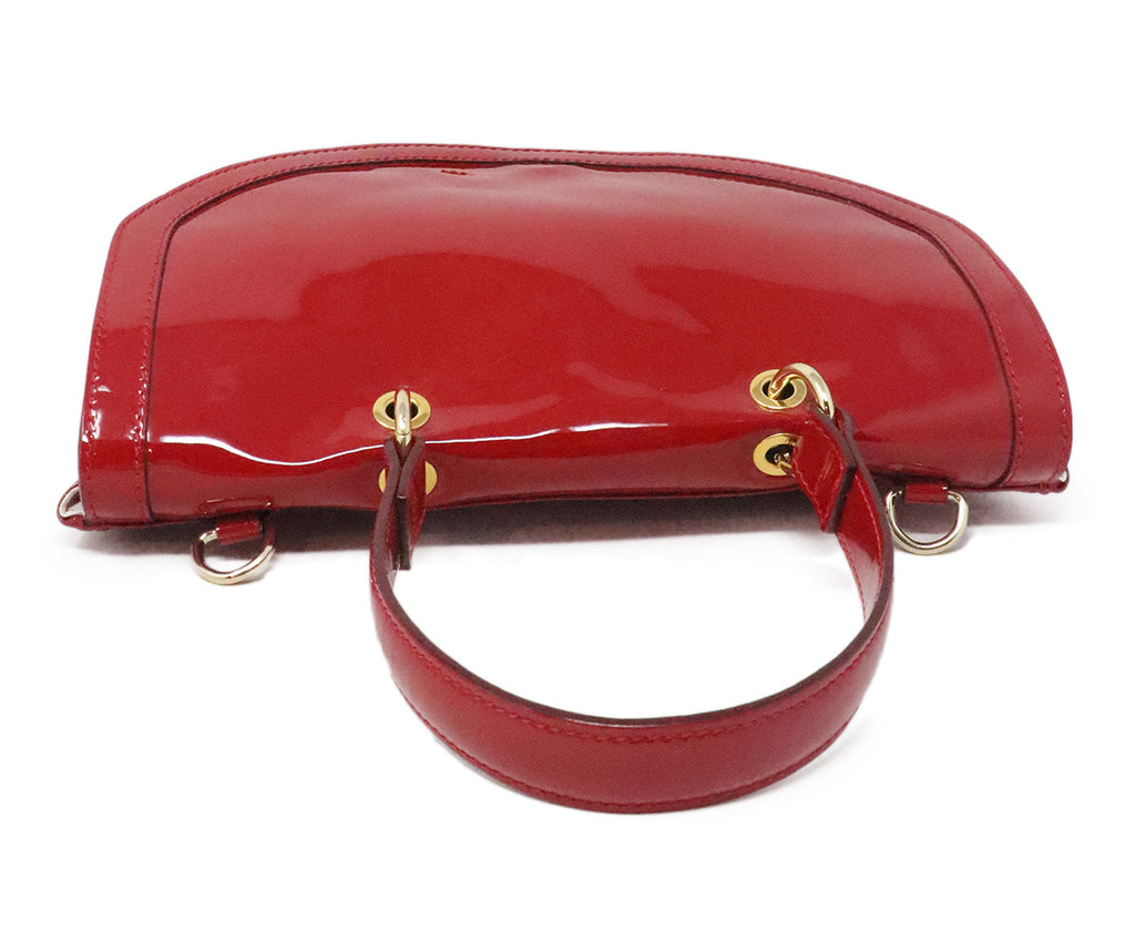 Frances Valentine Red Patent Leather Handbag 4