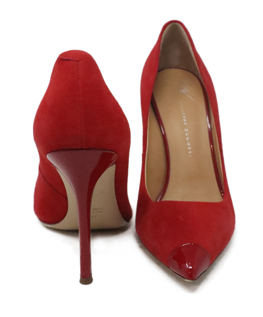 Giuseppe Zanotti Red Suede & Patent Trim Heels 2