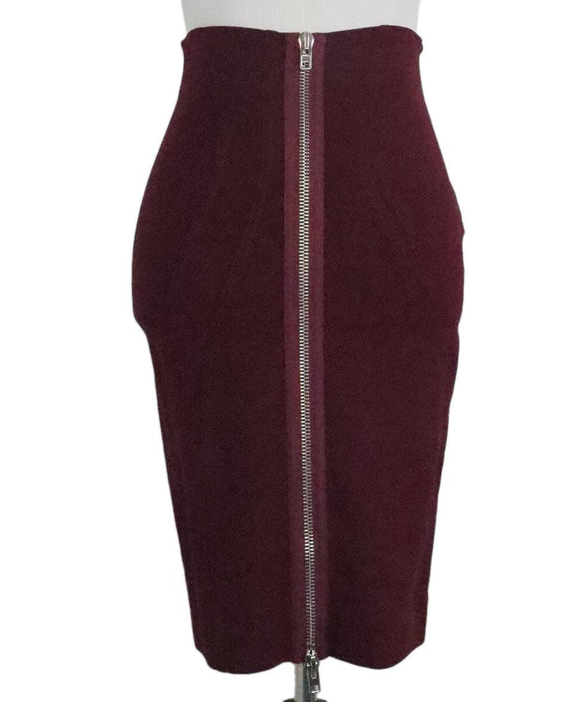 Givenchy Burgundy Zipper Trim Skirt sz 0 - Michael's Consignment NYC