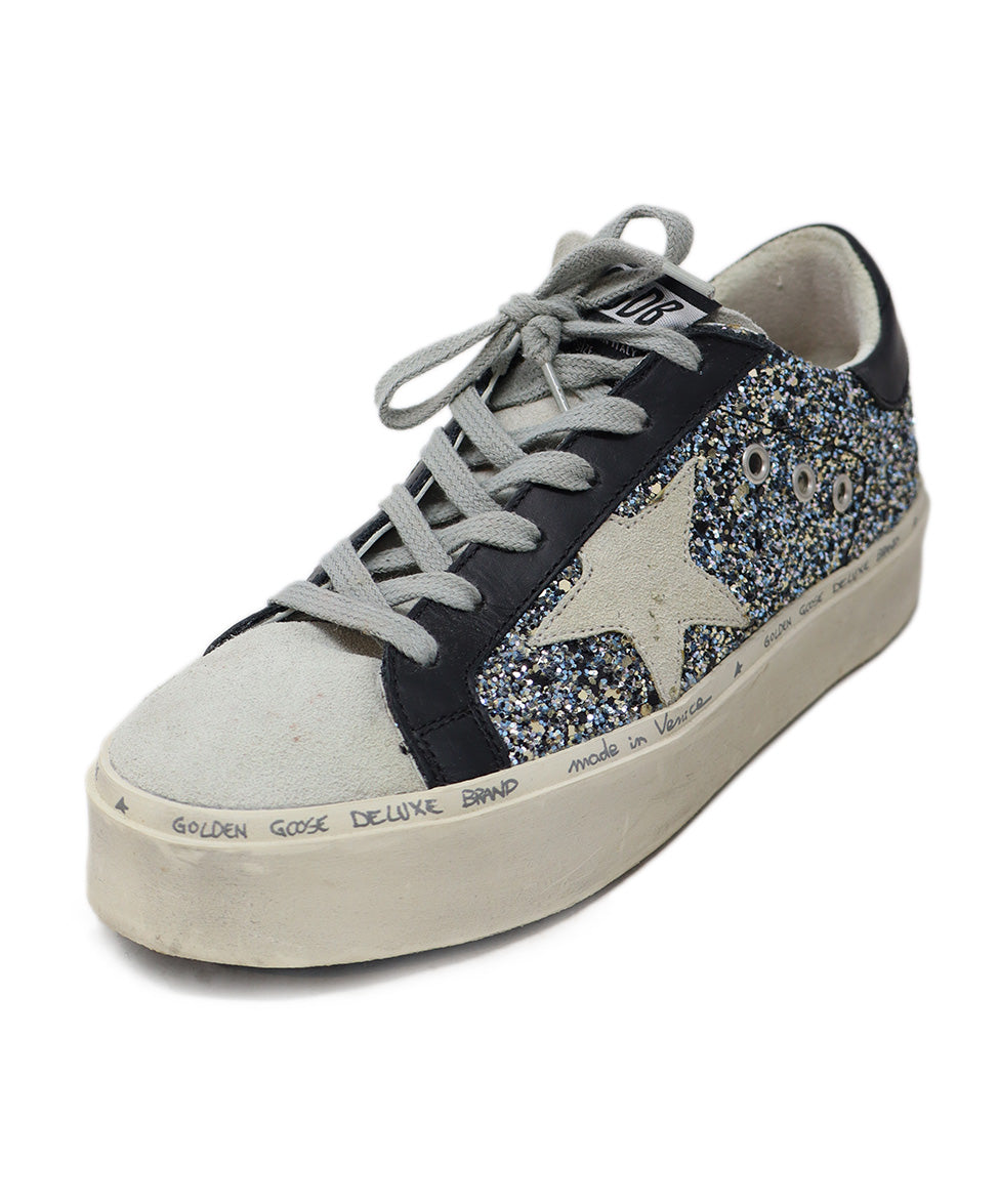 Golden Goose Silver Blue Glitter Sneakers sz