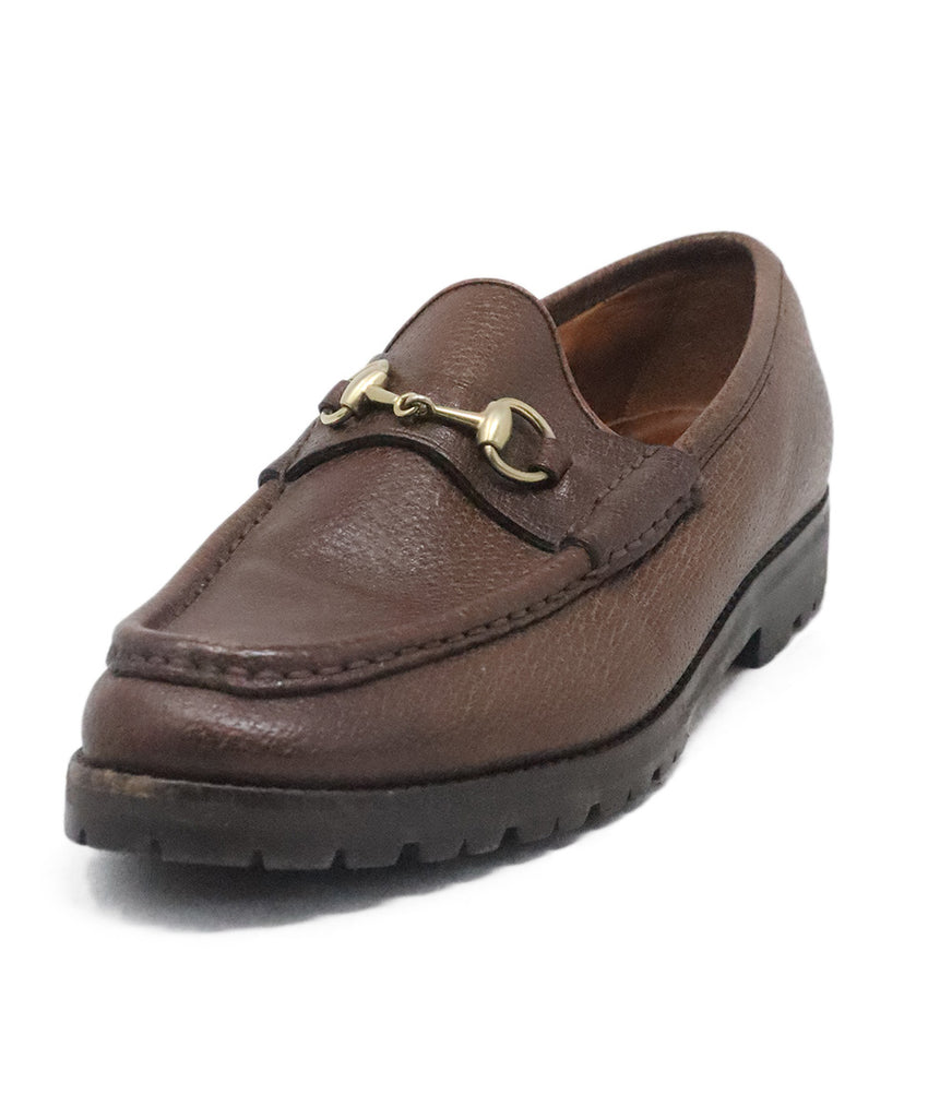 Gucci Vintage Brown Leather Loafers 