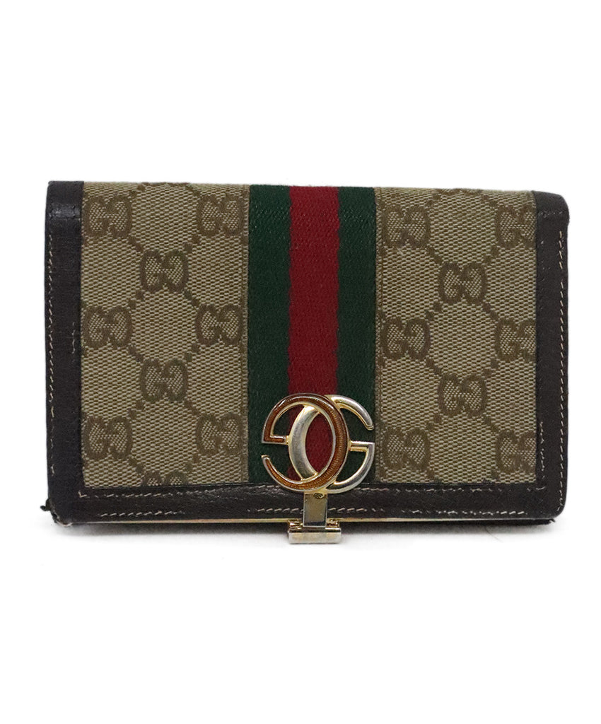 Gucci Vintage Monogram Leather Wallet 