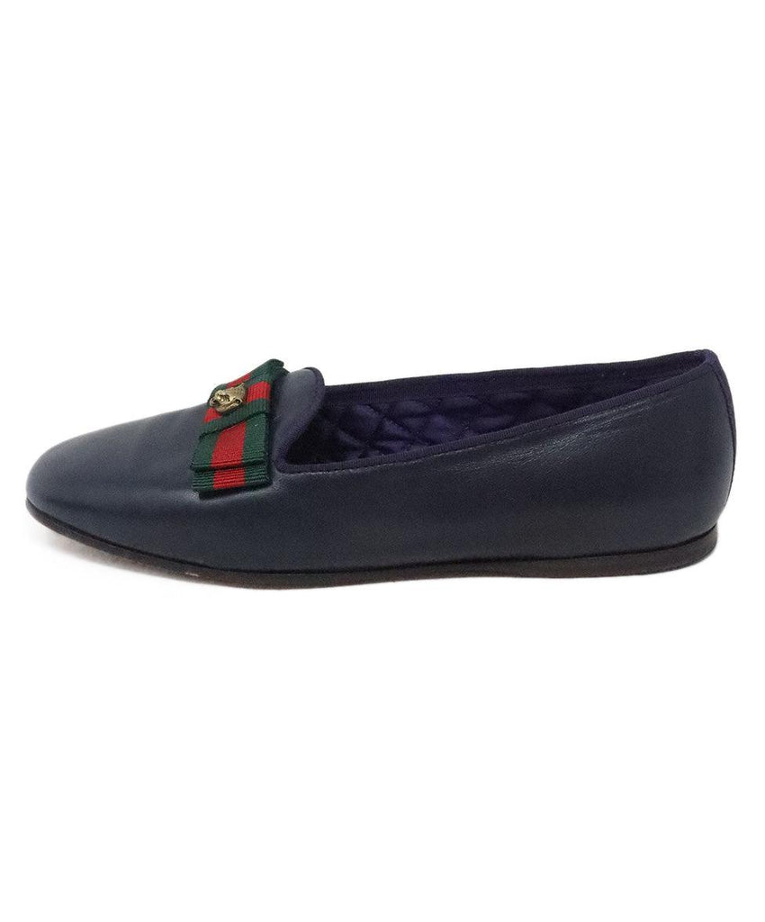 Gucci Navy Leather Flats sz 7 - Michael's Consignment NYC