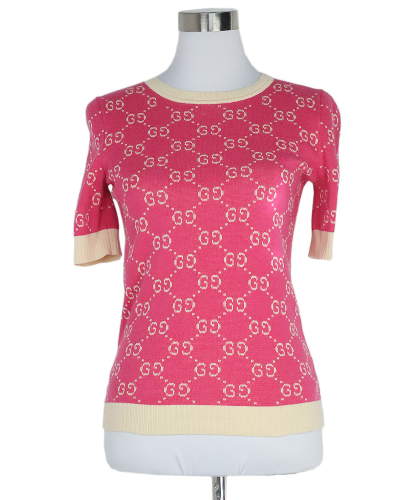 Gucci Pink & Beige Monogram Sweater 
